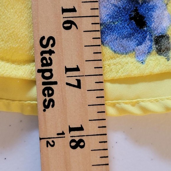 Forever 21 Yellow Floral Front Tie Short Sleeve Mini Dress Women Size S - Picture 6 of 10